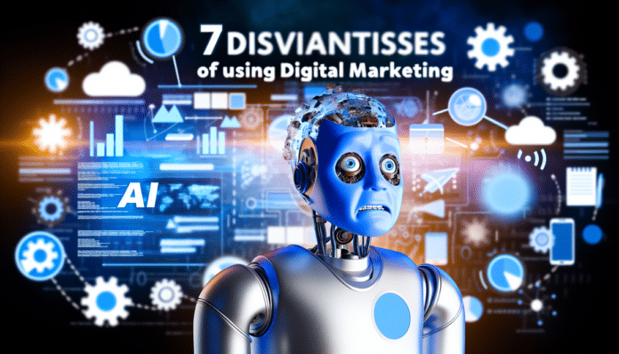 Desventajas Inteligencia Artificial marketing Desventajas de la IA en Marketing Robot Futurista en Caos